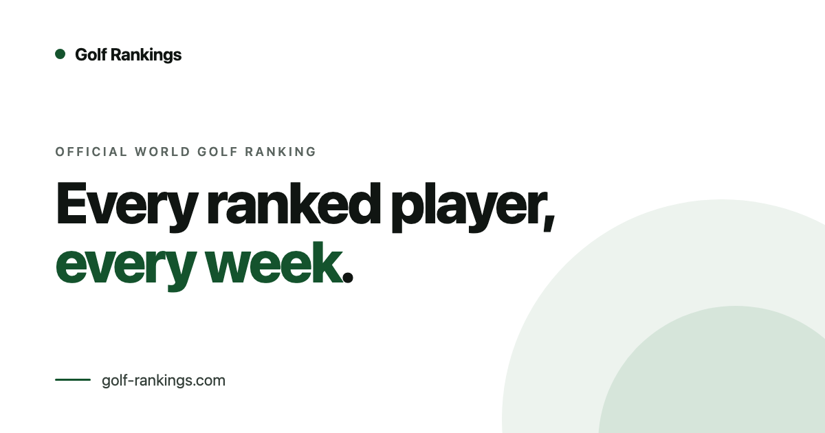 Ultimate Ranks Mone Inami — World Golf Ranking, Stats & Results